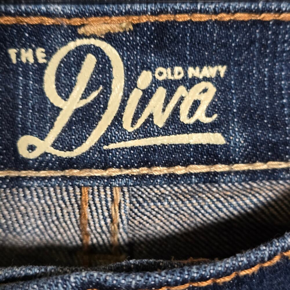 Old Navy The Diva Flare Jeans Size 12 Stretch Boho Retro Y2K Dark Wash Pristine - Picture 6 of 7